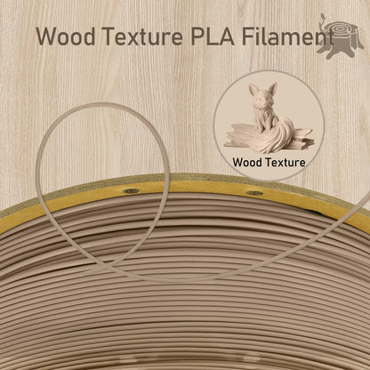 MIKA3D Wood PLA 3D Printing Filament, Widely Fit for 3D Printer, 1.75mm Wooden PLA, 1KG 2.2LBS Wood PLA