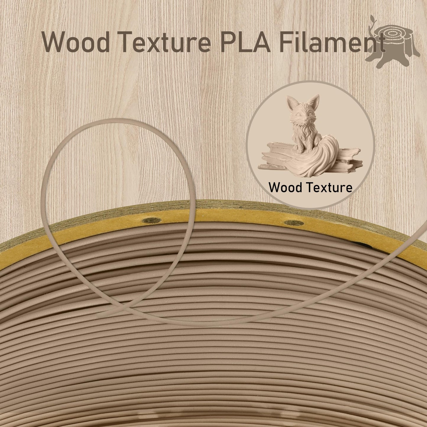 OEM MIKA3D Wooden PLA 3D Printing Filament, Widely Fit for 3D Printer, 1.75mm Wooden PLA, 1KG Cardboard Spool Wood PLA - WoodArtSupply