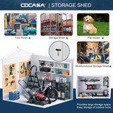 CDCASA 8x6 FT Resin Storage Shed, Waterproof Large Outdoor Shed with Floor & Lockable Door & Window & Vents, Plastic Tool Shed for Backyard, Patio, Poolside, Lawn, Dove Grey CDCASA