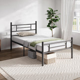 Novilla Twin Bed Frame with Headboard and Footboard, 14 Inch Metal Platform Bed Frame, Under Bed Storage, Strong Metal Slats Support, Mattress Foundation No Box Spring Needed Novilla