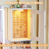 Vanity Desk with Mirror & Lights, 42‘’ Large Makeup Vanity with 2 RGB Jewelry Cabinets & 7 Drawers, White Vanity Table Set with Charging Station, Dressing Table with Lights Desk, 3 Light Modes ALEXNUTRE