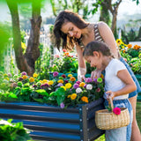 Land Guard Galvanized Raised Garden Bed with Legs, 48×24×32in Large Metal Elevated Raised Planter Box with Drainage Holes for Backyard, Patio, Balcony, 400lb Capacity(Grey)…… Land Guard