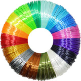 MIKA3D 16 Colors Silk Shiny PLA Filament Sample Pack, Each Color 4 Meter Length, Total 64m Silk Shiny PLA 3D Printer 3D Pen Material Refill Sample Pack MIKA3D