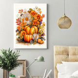Semneroy Fall Diamond Art Kits for Adults Beginners, DIY 5D Fall Pumpkin Diamond Painting Kits Thanksgiving, Full Drill Paint with Diamonds Art Painting Flowers for Home Decor 12x16 inch Semneroy