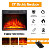 72" Electric Fireplace with Mantel,White TV Stand with Fireplace,Modern Entertainment Center with LED Lights for Bedroom Living Room BLANKSPACE