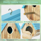 Bird House, Auslar Wooden Bird Houses for Outside, Birdhouse for Outdoors, Hanging Bluebird House for Cardinals Finch Wren Swallow for Garden Viewing Auslar
