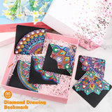 MXJSUA 6 Pcs DIY Diamond Art Painting Corner Bookmarks, Hand Corner Book Marks Gem Painting Art PU Leather Triangle Bookmarks for Home Office School Beginner Adults Reading Crafts Kit Book Lovers MXJSUA