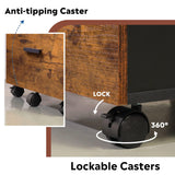 DEVAISE 3 Drawer Rolling File Cabinet with Lock, Wood Filing Cabinet fits Letter / A4 Size for Home Office, Rustic Brown DEVAISE