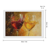 YDVZYWBL Wine Glasses Splash Diamond Art Painting Art Kits 5D DIY Diamond Art Kits Home Wall Decor 8"x12" YDVZYWBL