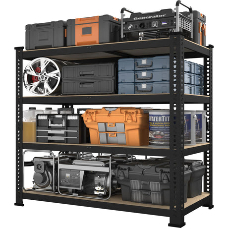 Prilinex Heavy Duty Storage Shelves 40" W x 20" D x 60" H - 4-Tier Adjustable Metal Garage Shelving Unit, Standing Utility Shelf Racks for Pantry Warehouse Kitchen, Black Prilinex