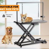 Goldshire Professional Electric Lift Dog Grooming Table, 50 Inch Heavy Duty Pet Grooming Station with Roller, Adjustable Overhead Arms and Tool Organizer Suitable for Home and Commercial Use Goldshire