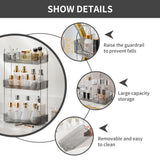 akinbas 3 Tier Bathroom Organizer Countertop Makeup Perfume Tray Skincare Organizer for Bathroom Dresser Vanity (Grey) akinbas