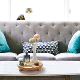 DEAMACE Wood Riser for Decor, 2 Pack Wood Pedestal Stand for Display, Round Wooden Tray for Kitchen Counter, Wooden Pedestal Stand for Plant Pot Indoor DEAMACE