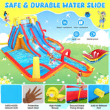 Whubefy Extra Large Inflatable Water Slide, 18X14 Ft Bounce House for 5-12, 840D+420D Oxford Fabric, Long Slide/Splash Pool/680W Blower/10 Accessories, Suitable for 10 Kids, Backyard Summer Fun Whubefy