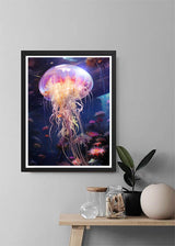 Diymood DIY 5D Diamond Painting Kits for Adults Jellyfish - Diamond Art Kits for Adults Sea Life | Full Drill Round | Crystal Mosaic Picture | Beginner | Home Wall Decor | 12x16 inch Diymood