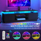 YITAHOME TV Stand with Mount for 75/70/65 inch TV, Entertainment Center with Storage, Modern LED TV Stand w/Power Outlets for Living Room, TV Console Media Cabinet, Black YITAHOME