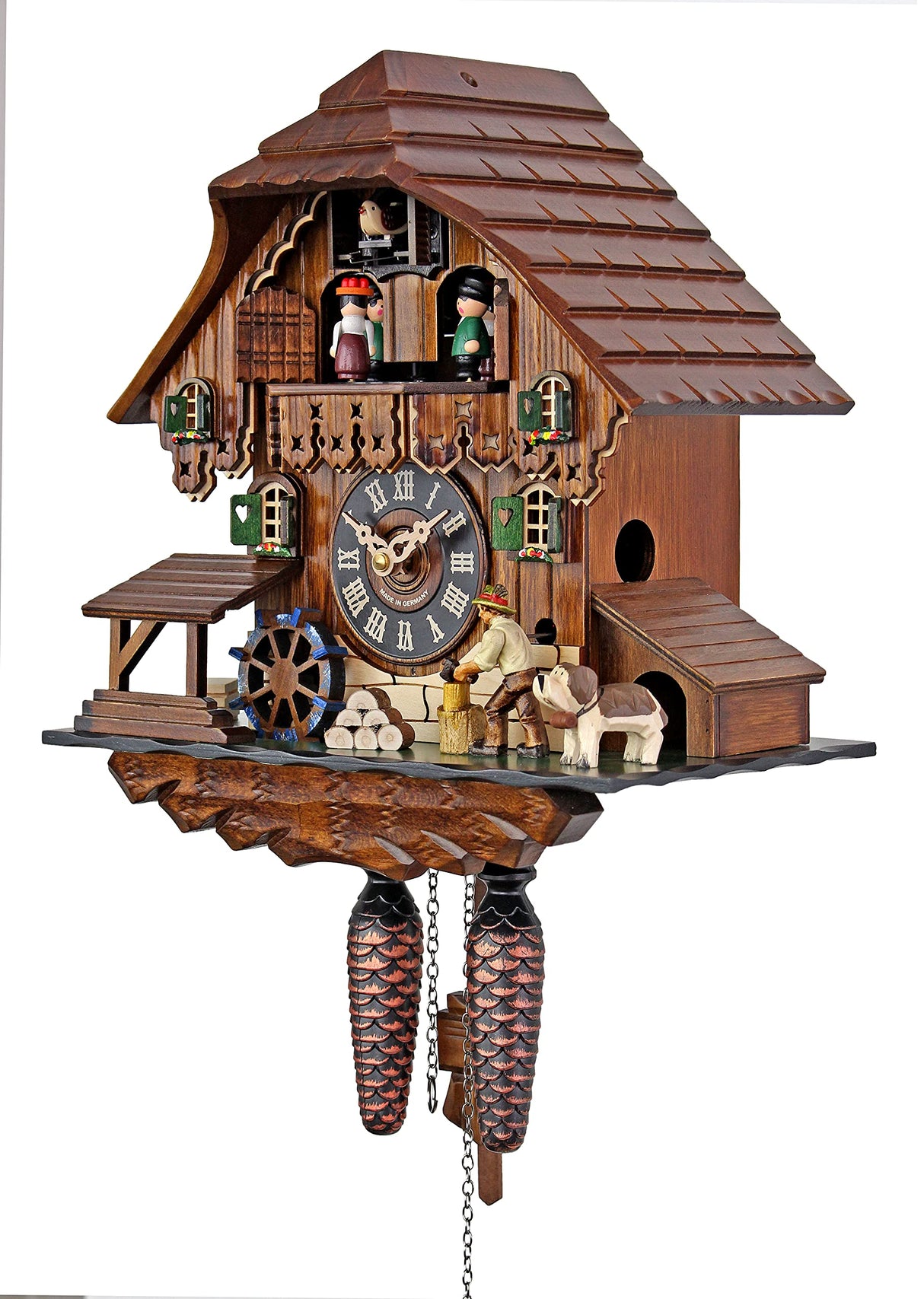 Engstler Adolf Herr Quartz Cuckoo Clock - The Busy Wood Chopper Engstler