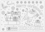 Iconikal Color-Your-Own 2-Sided Reversible Disposable Paper Place Mats, Christmas, 14 x 10-Inches, 22-Count Iconikal