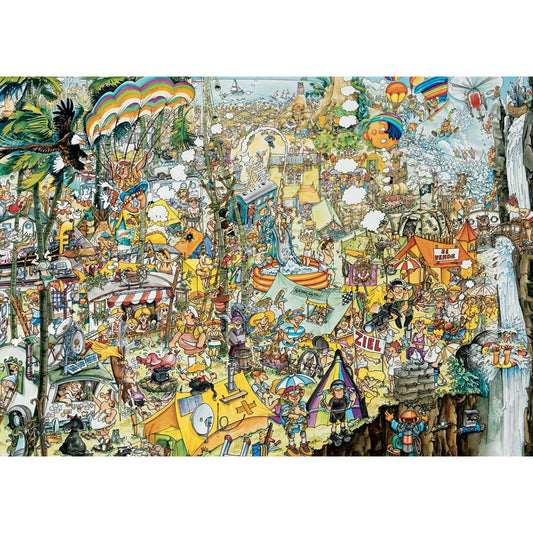 Bits and Pieces – 3000 Piece Jigsaw Puzzle for Adults – Crazy BBQ - Festival Scene Jigsaw Puzzle by Artist Gerold Como, Completed Puzzle Size: 32-1/4" x 45-1/4"