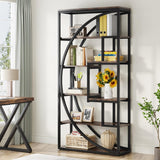 Tribesigns Bookshelf, Industrial 5-Tier Etagere Bookcase, 70.8 inch Tall Bookshelf with 8 Open Storage Shelf, Book Shelf Display Tack Shelving Unit for Home Office Living Room, Rustic Brown Tribesigns