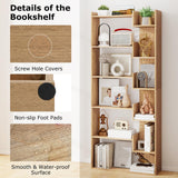 Tangkula 6-Tier Bookshelf, 64”H Tall Open Bookcase with Anti-Tip Kits, Home Office Free-Standing Wood Room Divider Display Book Shelf, Modern 11-Shelf Storage Rack for Study, Living Room (1, Natural) Tangkula