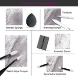 HIFORNY 100 PCS Drawing Set Sketching Kit,Sketch Pencils Art Supplies with Graphite,Charcoal,Blending Tools & Accessories,Portable Zippered Travel Case for Artists & Beginners HIFORNY