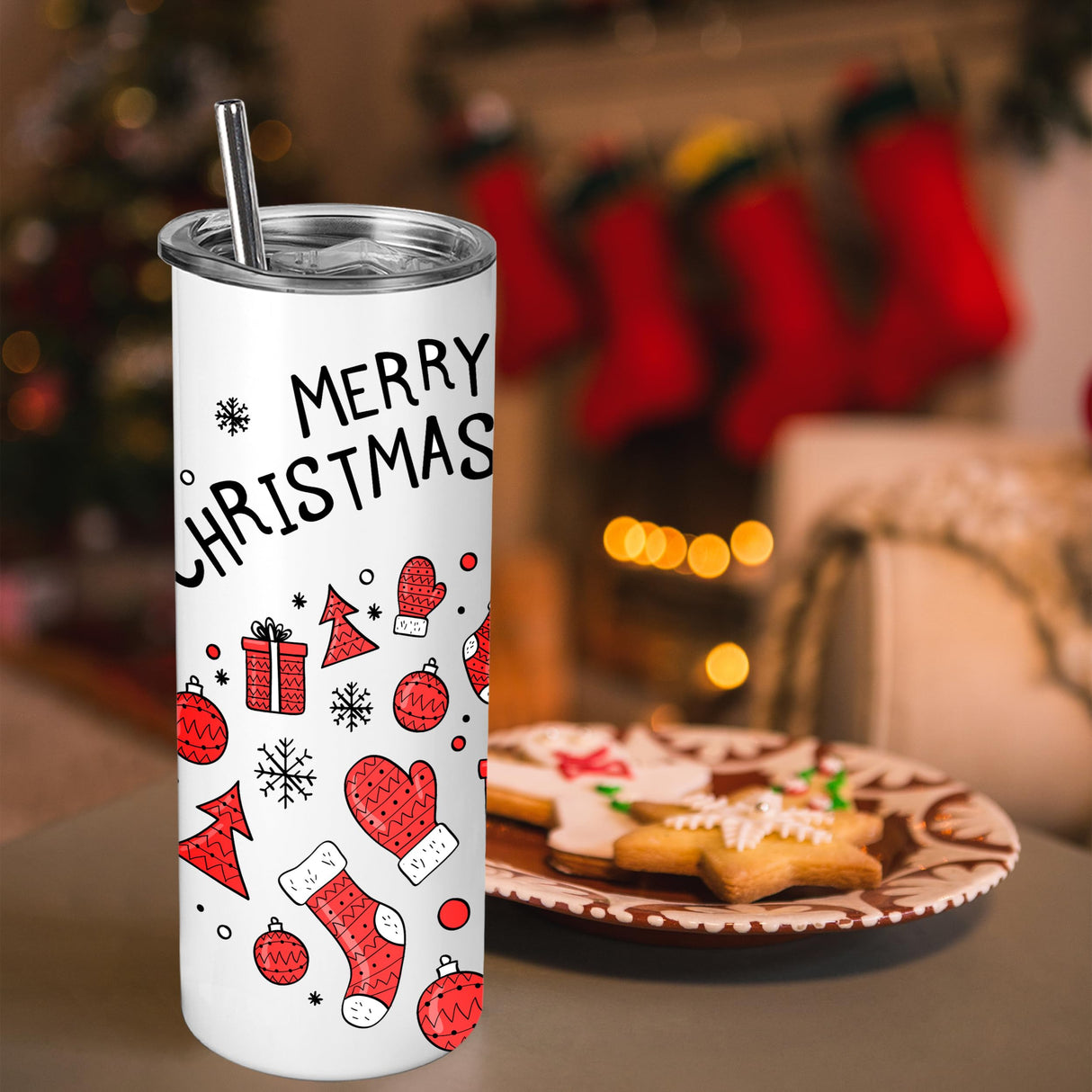 Joyclub 25 Pack Sublimation Tumblers 20 oz Bulk Blank Tumblers Skinny Straight Flat Edge Cups White with Lid and Straw for Heat Press Joyclub