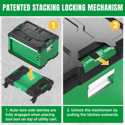 SK Modular Stackable Storage Tool Box, 20.5 Inch, 1-Drawer Steel Box, Patented Auto-Lock Mechanism, Holds up to 60 Lbs - WoodArtSupply