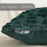 Allorry Christmas Pillow Covers 18 x 18 Set of 2 Xmas Decorations Dark Green Christmas Tree Pillow Cases Plush Faux Fur Soft Cushion Case for Winter Xmas Holiday Home Bedroom Sofa Decors SY-003-A18 Allorry