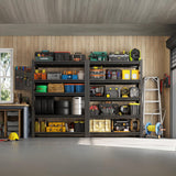 72"H Garage Shelving Heavy Duty Rack, 3500 LBS Large Capacity 5 Tier Adjustable Storage Shelves, Metal Industrial Shelf Units for Garage, Basement and Warehouse, 72"H×35.4"W×15.75"D, Black ErgoNova