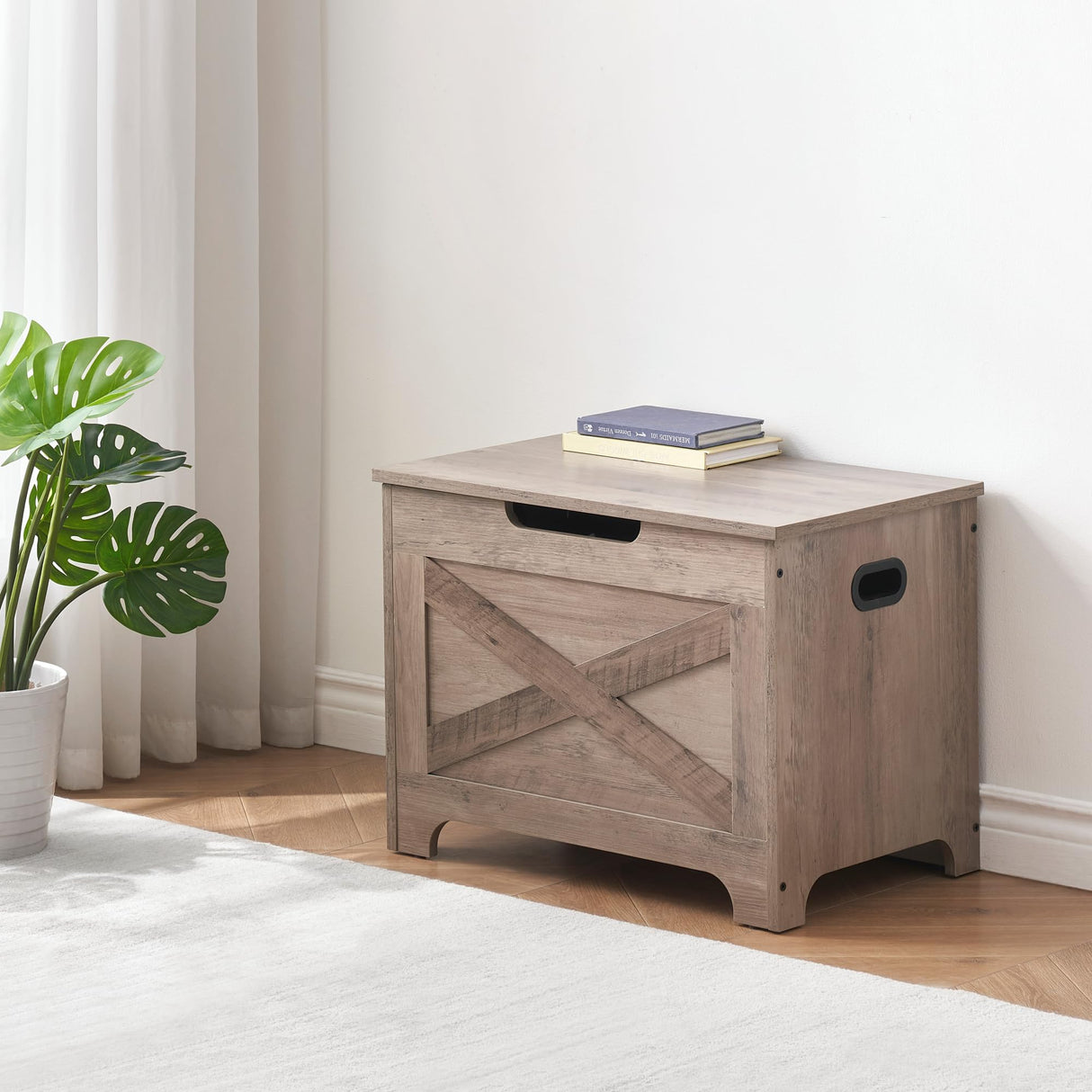 GAOMON Storage Chest, Storage Bench with Safety Hinge, Barn Style Storage Trunk, Wooden Entryway Bench, Shoe Bench, Large Storage Chest for Entryway, Bedroom, Living Room GAOMON