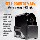 VESTA Self-Powered Camping Indoor/Outdoor Heater & Stove (Compact, Off-Grid, Emergency) Insta-Fire