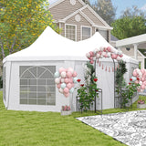 Outsunny 22 x 16 ft Party Tent, Wedding Tent with Sidewalls, Heavy Duty Event Tent with 2 Doors and 6 Windows, Outdoor Gazebo Tent for Party, White Outsunny