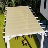 E&K Sunrise 18' x 18' Sun Shade Sail Straight Edge Rectangle Canopy Shade Cover with D-Ring Grommets UV Block for Outdoor Pergola Backyard Garden Patio Deck (Beige) E&K
