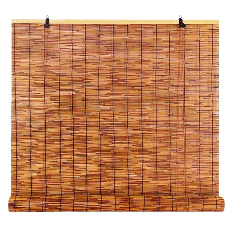 Natural Bamboo Shades for Windows, Outdoor Bamboo Roller Blinds for Patio, 34 36 39 46 48 55 60 72 79 inch Blackout Waterproof Roman Roll Up Shades for Outdoor/Indoor Privacy Cordless WoodArtSupply