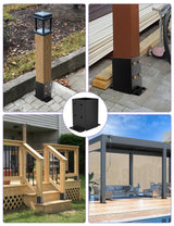 4 PCS Metal 4×4 Post Base, Inner Size 3.5"x3.5" Heavy Duty Post Bracket with Anti-Corrosive Partition, Powder-Coated Post Anchor for Pavilion Deck Railing Support Deck Base Plate PGGP