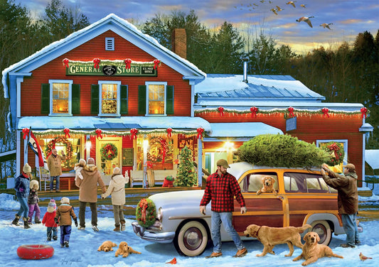 Buffalo Games - Greg Giordano - General Store at Christmas - 500 Piece Jigsaw Puzzle for Adults -Challenging Puzzle Perfect for Game Nights - Finished Size is 21.25 x 15.00