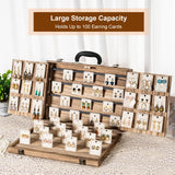 Yoimori Earring Display for Selling, Portable Wood Jewelry Display Case, Large Capacity Jewelry Display for Selling, Earring Card Holder Organizer Yoimori