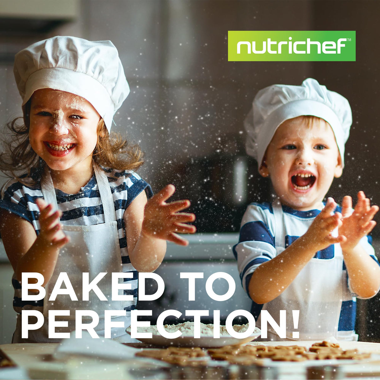 NutriChef 3-Piece Nonstick Kitchen Oven Baking Pans - Premium & Stylish Non-Stick Steel, Commercial Grade Restaurant Quality Metal Bakeware with Red Silicone Handles - Easy to Clean, NCSBS3S NutriChef