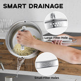 Leetaltree 2.5 Quart Stainless Steel Saucepan with Steamer Basket, Tri-ply Construction, Versatile Sauce Pan with Double-sized Drainage Lid - Perfect for Cooking Gravies, Pasta, Vegetable and More Leetaltree