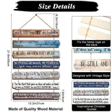 Yookeer Christian Wall Art Office Inspirational Wooden Bible Verses Bedroom Scripture Wall Art Meditation Inspirational Hanging Wood Sign for Kitchen Living Room(Brown,English Style) Yookeer
