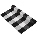 MUBIN Cotton Buffalo Plaid Rug 27.5 x 43 Inches Black and White Check Rugs Hand-Woven Indoor or Outdoor Rugs for Layered Door Mats Washable Carpet for Front Porch, Kitchen, Farmhouse, Entryway MUBIN