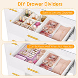 ANWBROAD 49.2" Large Vanity Desk with Mirror and Lights White Makeup Vanity Desk with Glass Top and Power Outlet 8 Drawers Nightstand 5 Hooks Vanity Table with Stool for Bedroom Women Girls UBDT88W ANWBROAD