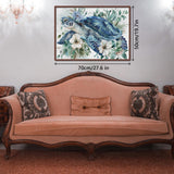 Sea Turtle Puzzles Flower Puzzle for Adults 1000 Pieces, Animal Art Jigsaw Puzzles 1000 Pieces Nature Puzzle, Fantasy Green Turtle Painting Puzzle BBOLDIN