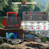 MARBERO Portable Power Station 240Wh 350W Peak Camping Portable Power Bank with AC Outlet 110V(3*USB A, 2*USB C, 2*AC,2*DC) Solar Generator for Outdoor Travel Home Emergency Hurricane MARBERO