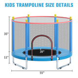 Trampoline for Kids, Telawah Adjustable Toddler Trampoline, Indoor/Outdoor Mini Baby Trampoline with Enclosure Net, No-Gap Safe Design, Trampoline Jumping Mat Gifts for Children Telawah