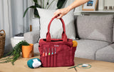Soolla Studio Bag: Pottery Tool Bag, Art Supply Storage, Knitting Yarn Organizer, Crochet Projects, & Washable Craft Tote, 30 Pockets, 25+ Canvas Colors, Student Artist Gift (Ganja Green) Soolla