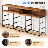 EnHomee 55" W Dresser TV Stand with Power Outlet & LED Lights for 65" TV, Dresser for Bedroom with 9 Fabric Drawers, TV Stand for Bedroom Long Dressers Console Table 55''W*11.8''*35.5'', Rustic Brown EnHomee