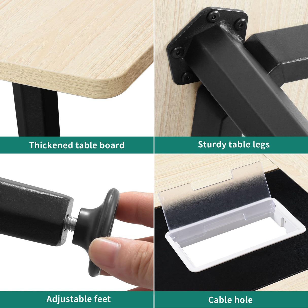 DWVO 6FT Conference Table, 70.8" Boat Shaped Meeting Table with Power Outlets & Rectangle Grommet, Modern Seminar Table for Office Conference Room, Boardroom Desk DWVO