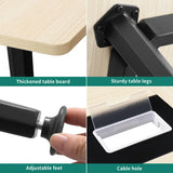 DWVO 6FT Conference Table, 70.8" Boat Shaped Meeting Table with Power Outlets & Rectangle Grommet, Modern Seminar Table for Office Conference Room, Boardroom Desk DWVO